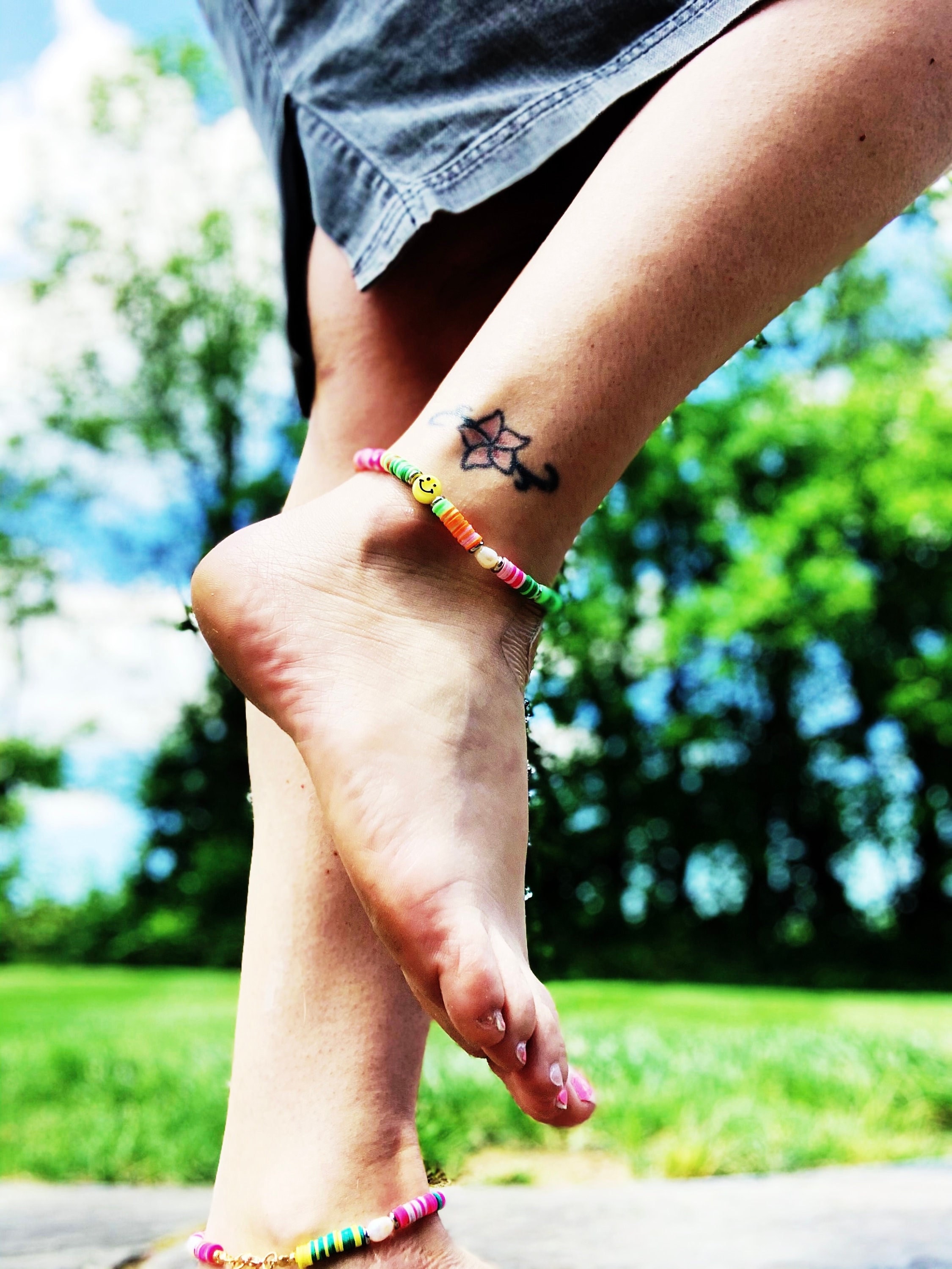Rainbow anklet deals
