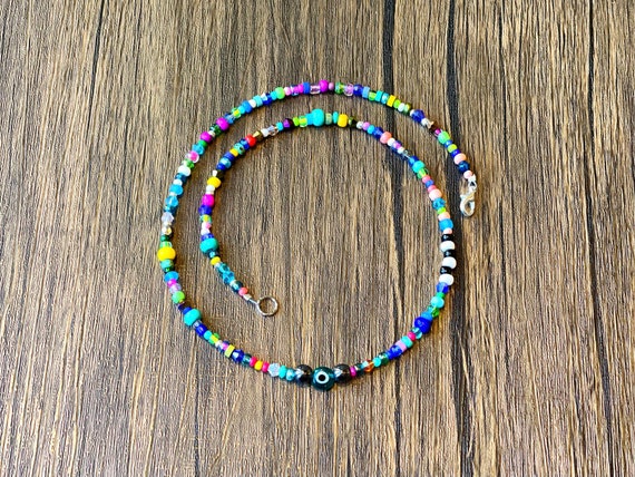 Boho Beaded Choker Evil Eye Necklace Hippie Gypsy Protection