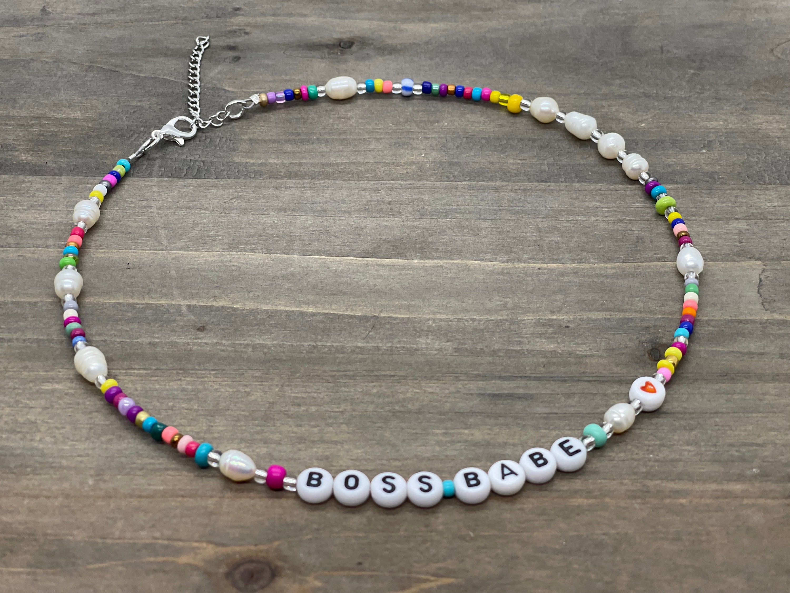 Multi Color Beaded Name Necklace Colorful Pearl Custom Necklace Friendship Gift Vanessa Hudgens Cute Indie Jewelry Rainbow Boho Bead Etsy Ireland