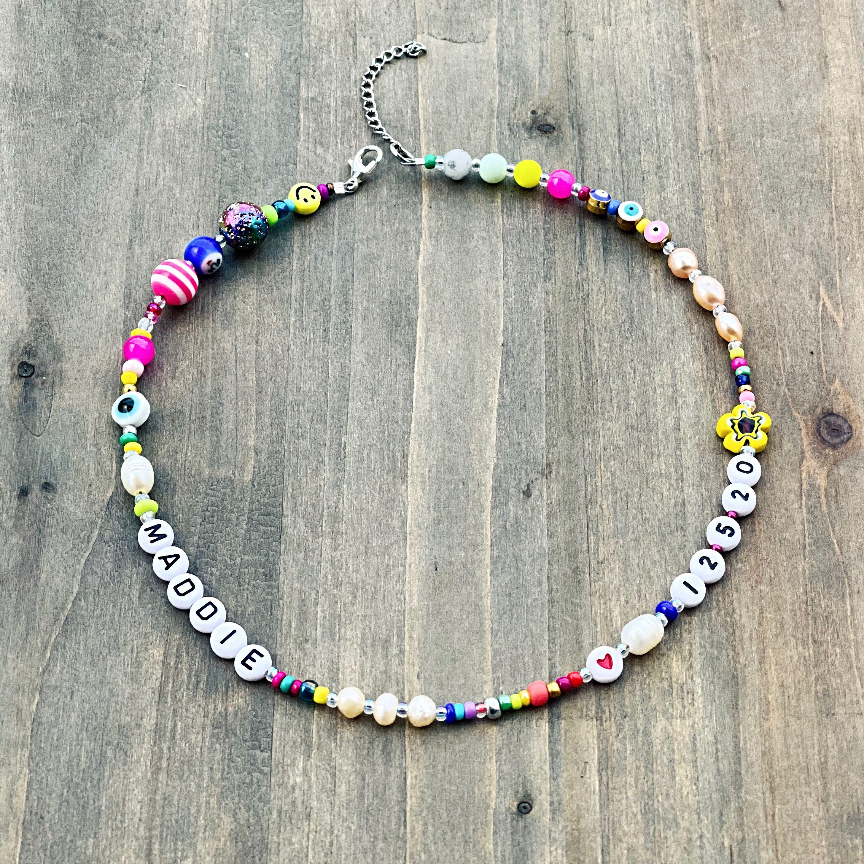 Beaded Name Necklace Custom Jewelry Y2K 