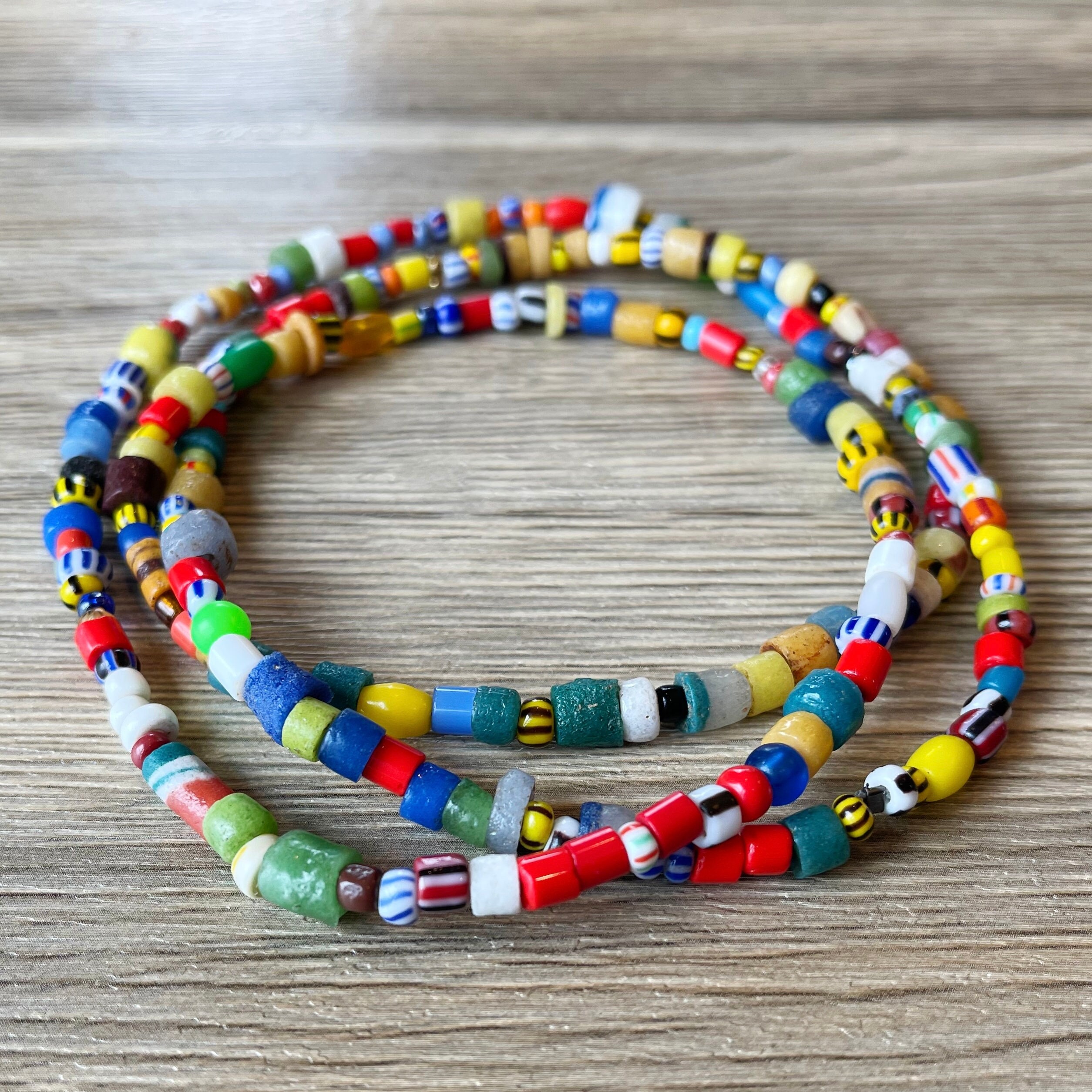 Hippie Necklace, Long Beaded Necklace, African Bead Necklace