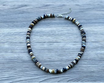 Surfer Necklace, Puka Shell Choker, Beach Jewelry, Coco Shell Necklace, Mens Jewelry, Beach Fashion, Best Boyfriend Gift, BF Xmas Gift Ideas