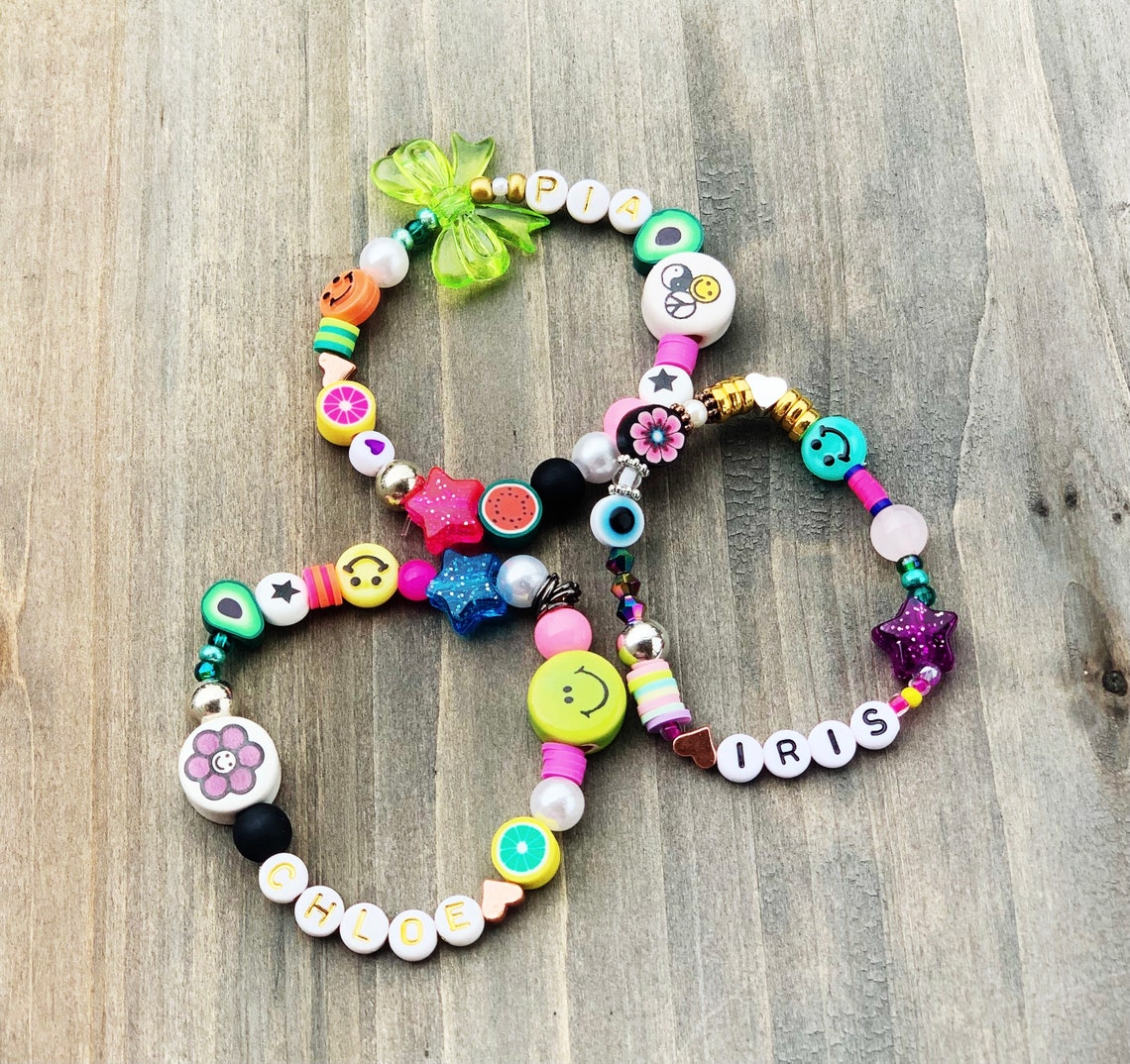 Y2k Name Bracelet funky 90s bracelet Fun bead bracelet Y2k Etsy
