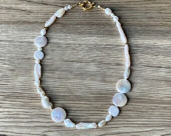 Baroque Pearl Statement Necklace, Large Freshwater Pearl Necklace, Eliou Necklace, Lottie NYX Copy, Trendy Pearl Necklace, Real Pearl Choker