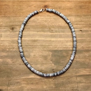 Surfer Necklace, Surf collar, Puka shell necklace, Heishi choker, Tiger Surfer Coco, Coconut Beads, Bohemian Necklace, Boho Beaded Choker