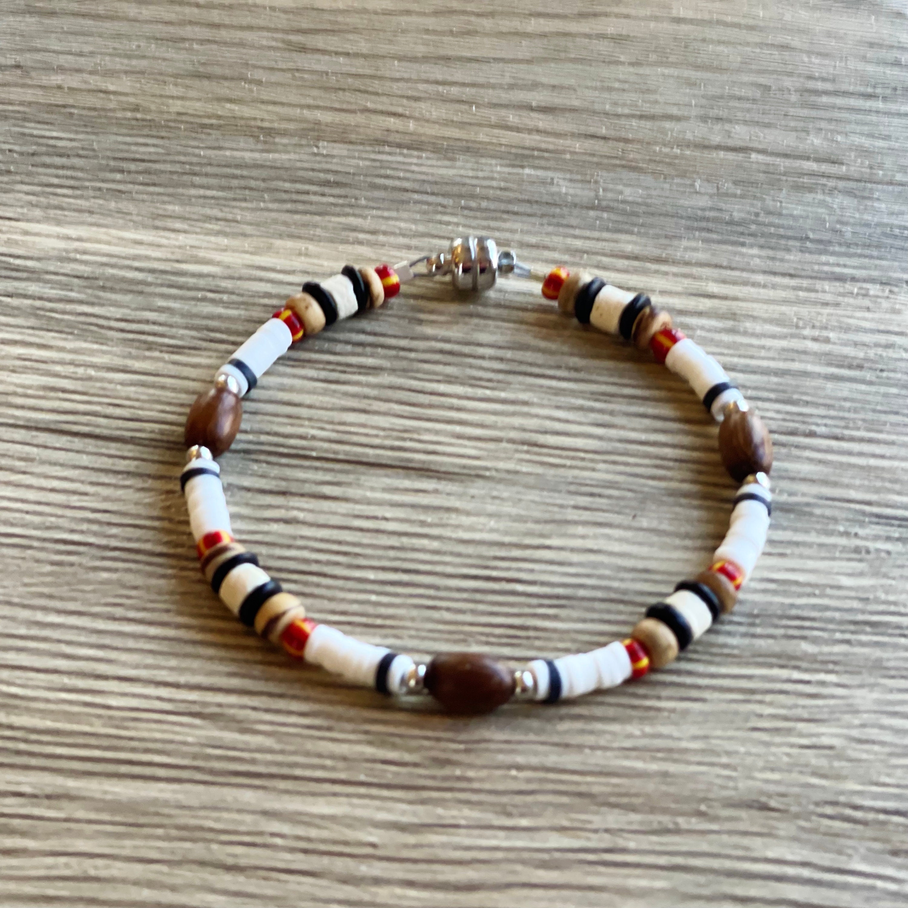 Men's Tribal Bracelet, Beaded Bracelet, Surfer Jewelry, Beach