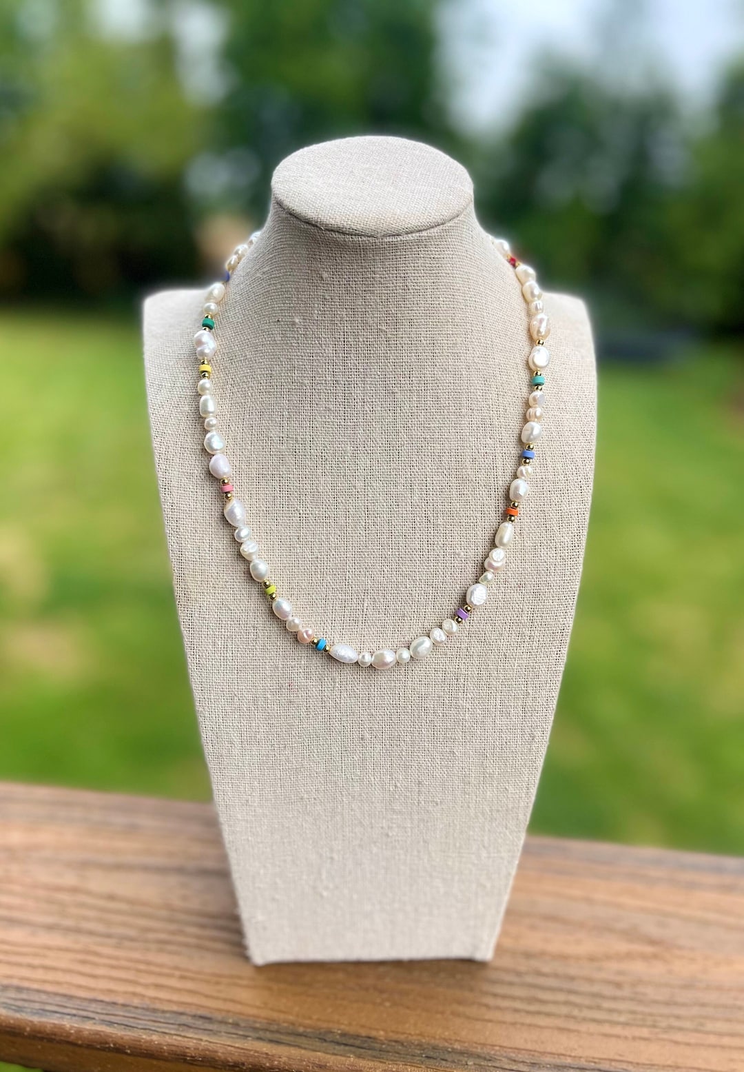 Colorful Pearl Necklace, Harry Styles Necklace, Freshwater Pearl