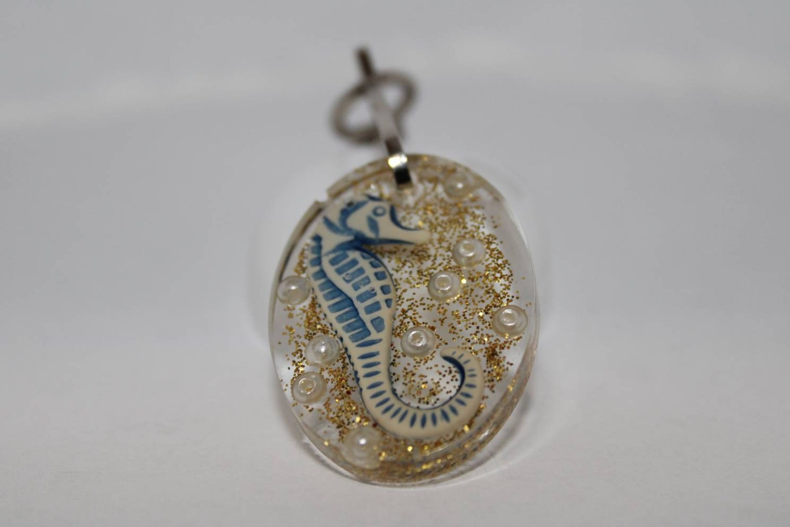 Seahorse Keychain Sparkly Keychain Marine Glitter Keychain Etsy