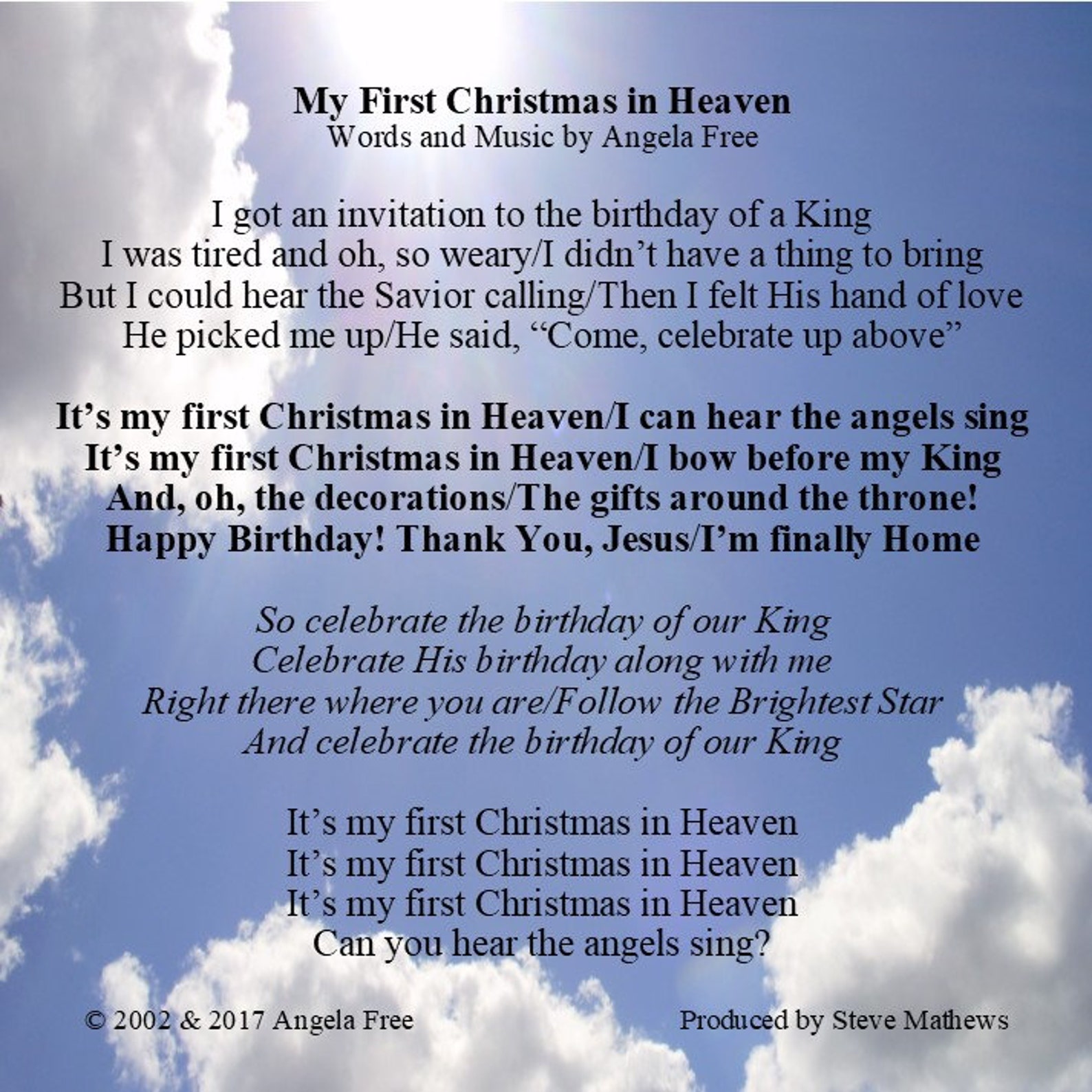 My First Christmas In Heaven Poem Printable - eaf8li2