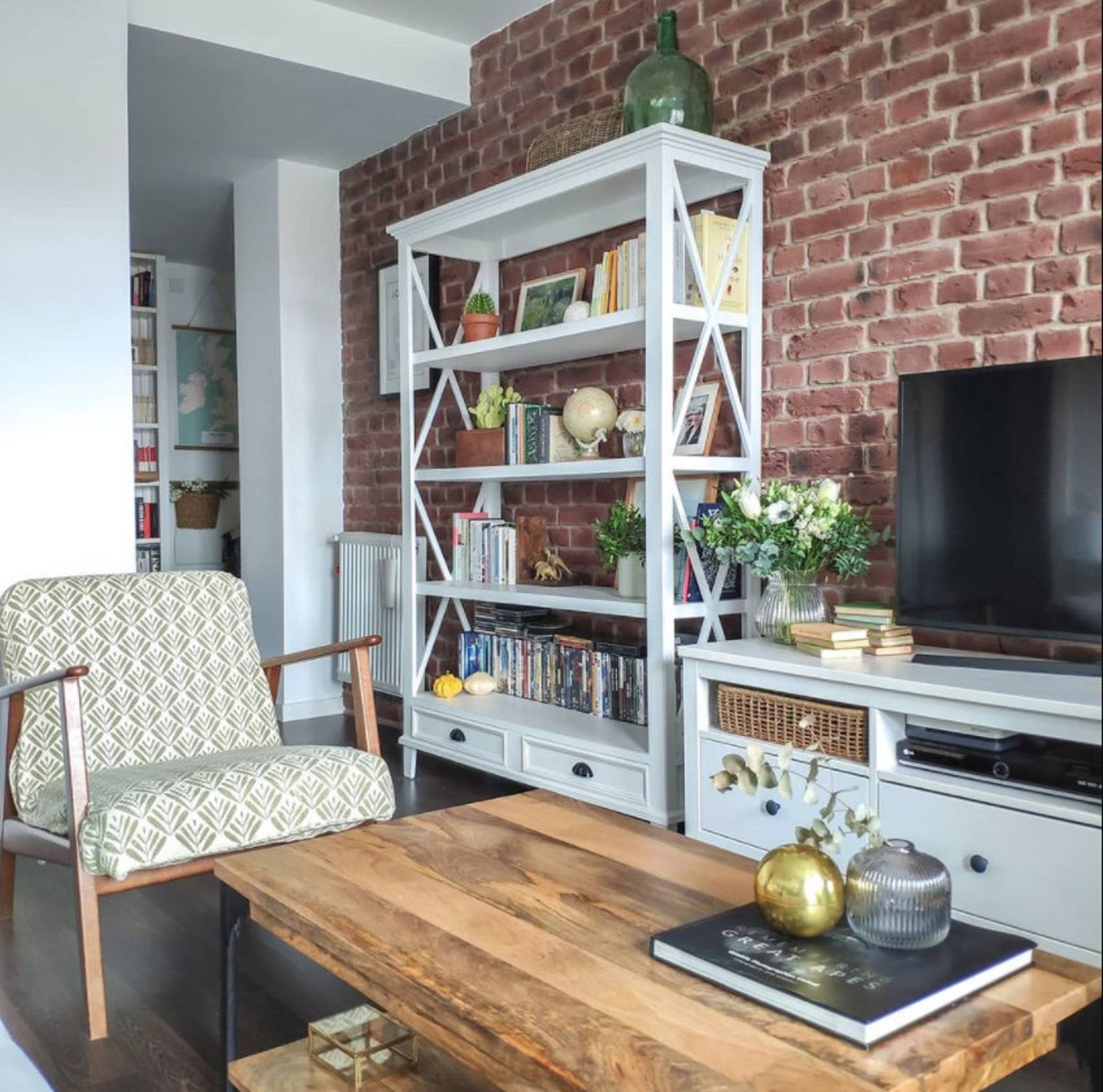 Vintage Industrial Coffee Table Storage Shelf Rustic Solid Etsy