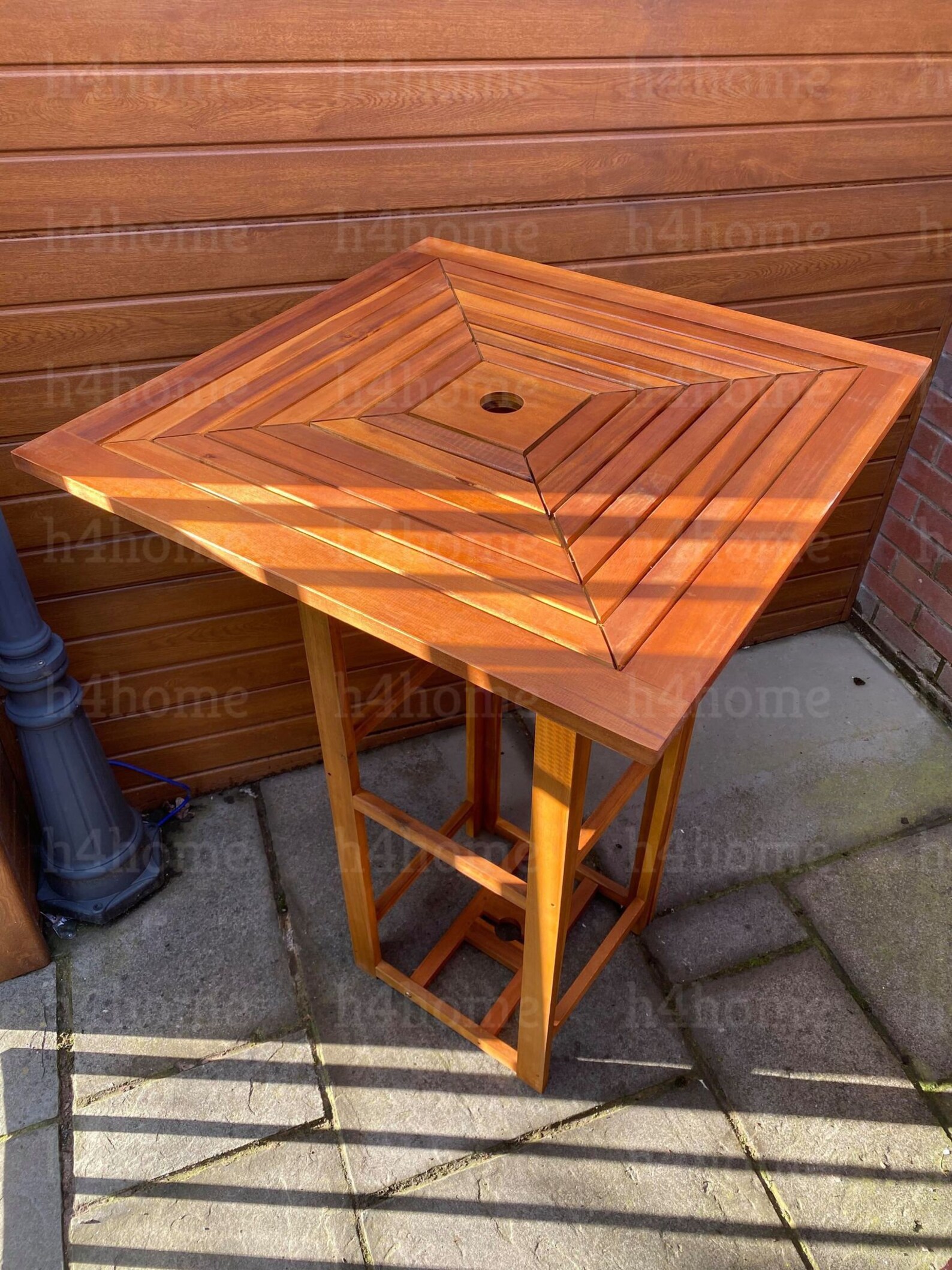 Garden Bar Table Patio Wooden Bistro Table Parasol Hole Etsy