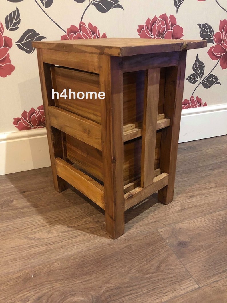 Rustic Wooden Bedside Solid Reclaimed Wood Nightstand Etsy