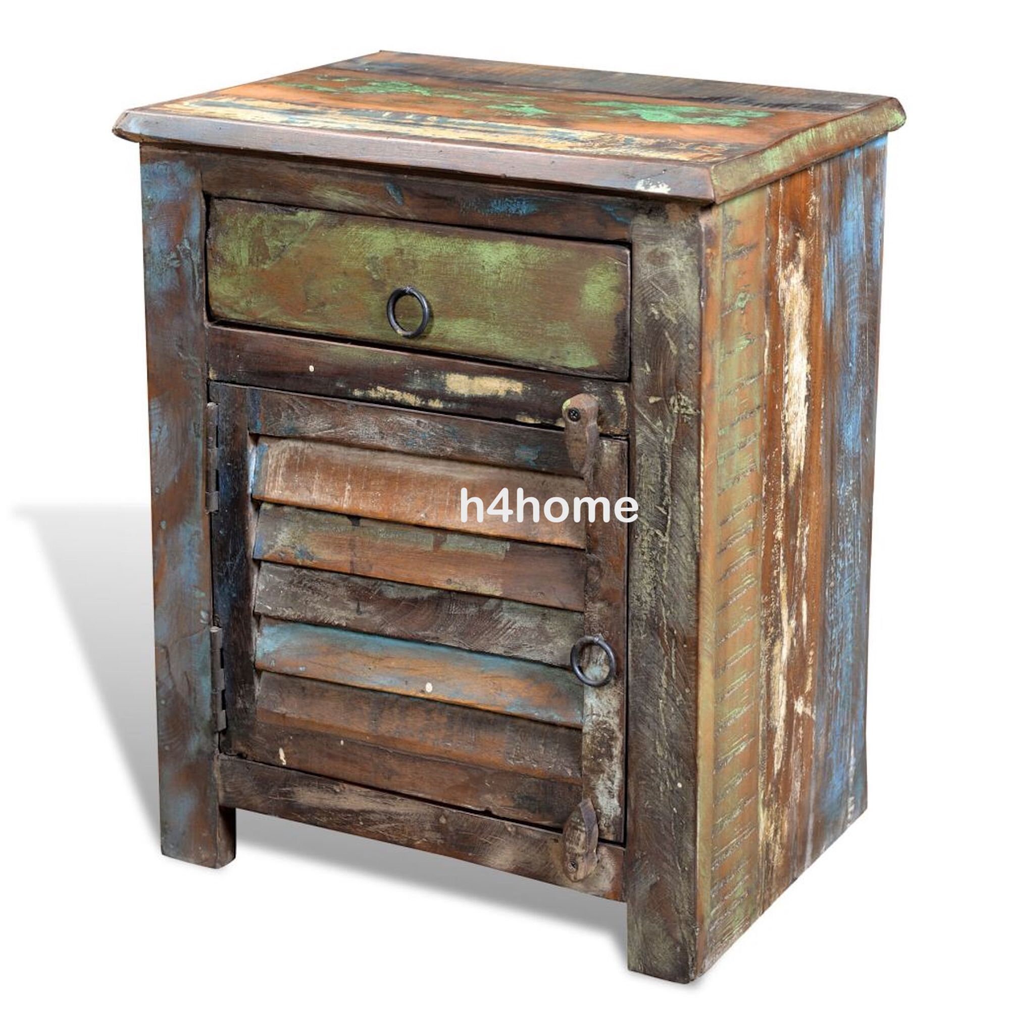 Reclaimed Bedside Table Vintage Retro Nightstand Rustic Solid | Etsy