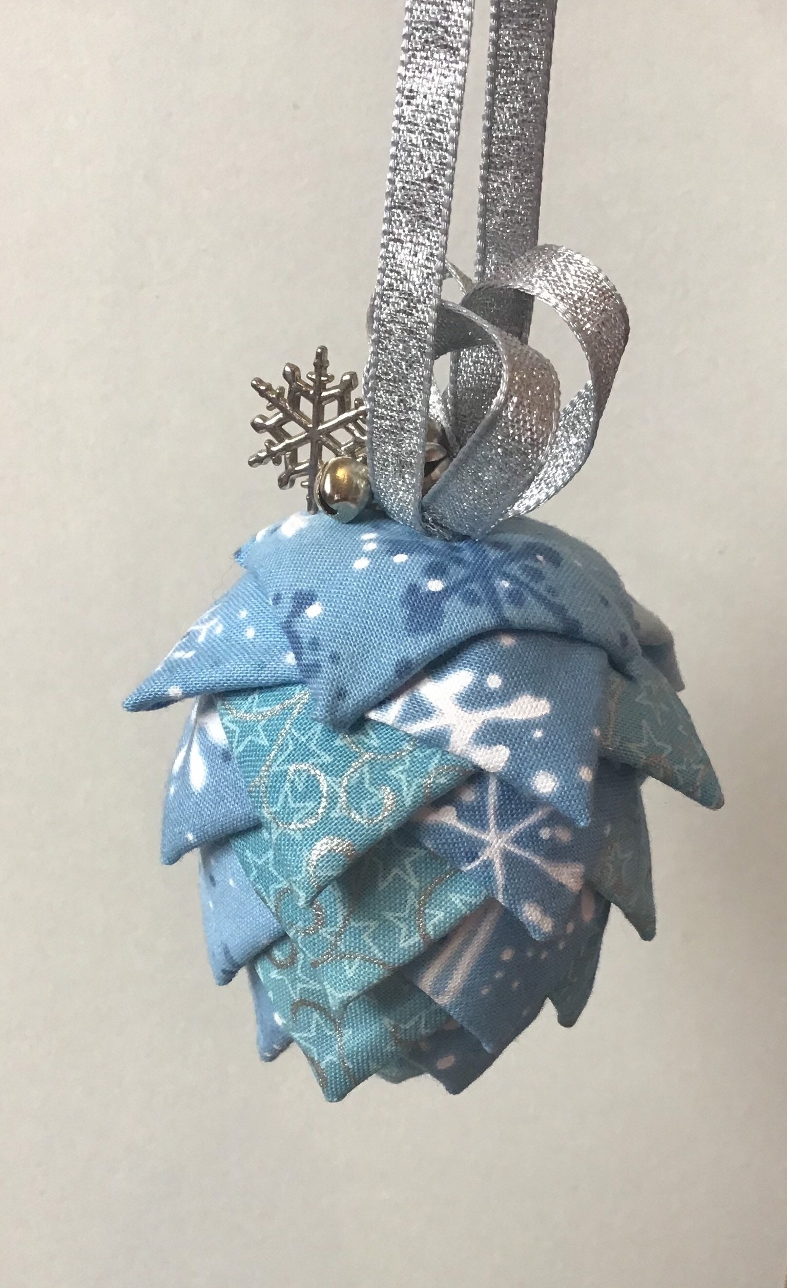 Fabric Pinecone Ornament Handmade Blue Christmas Tree Etsy