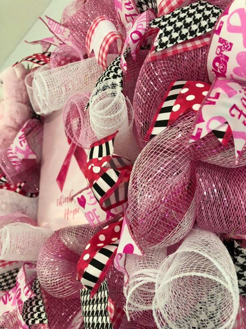 Think Pink Wreath Breast Cancer Awareness