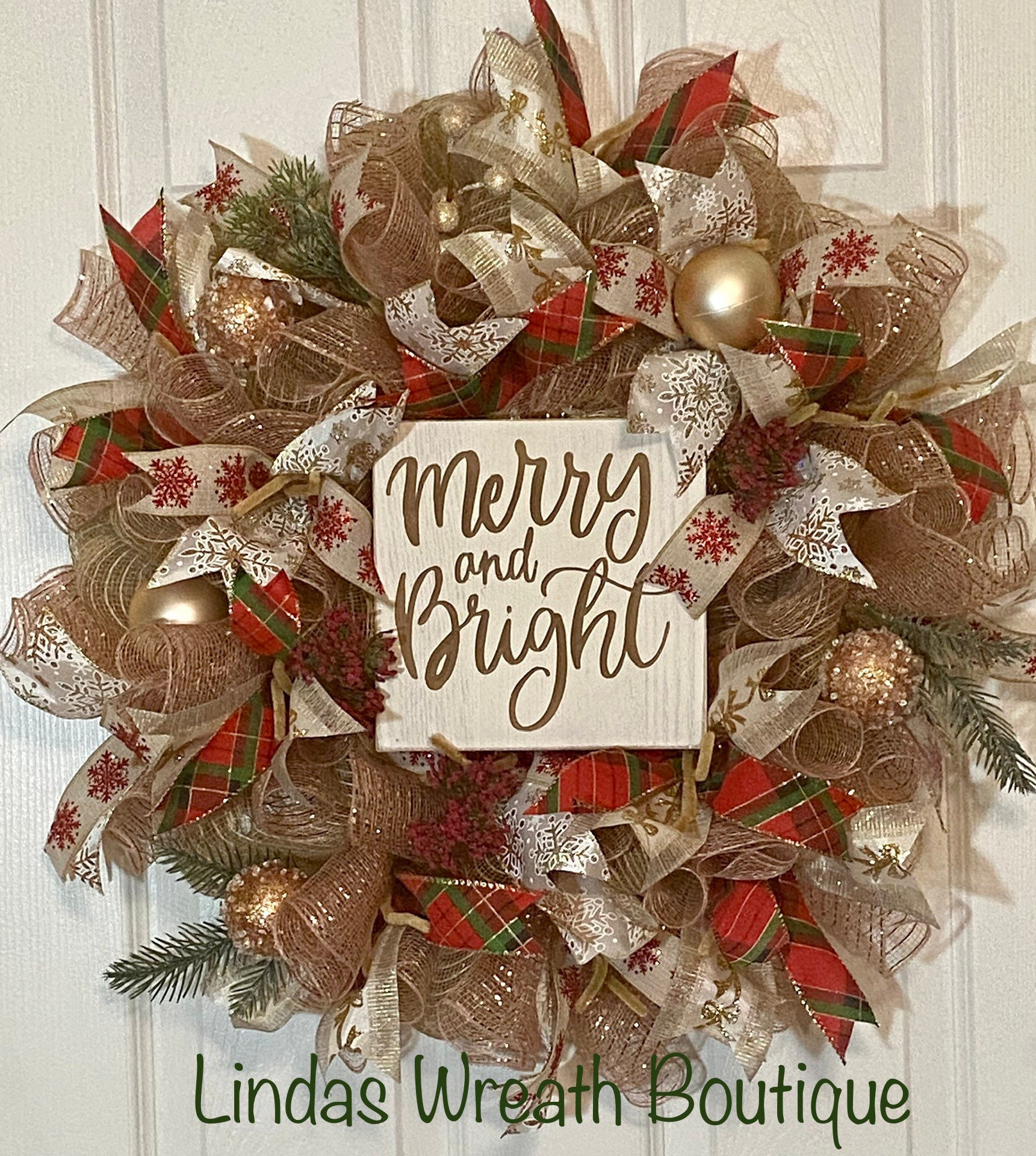 Corona de Navidad decoración de la puerta de Navidad | Etsy