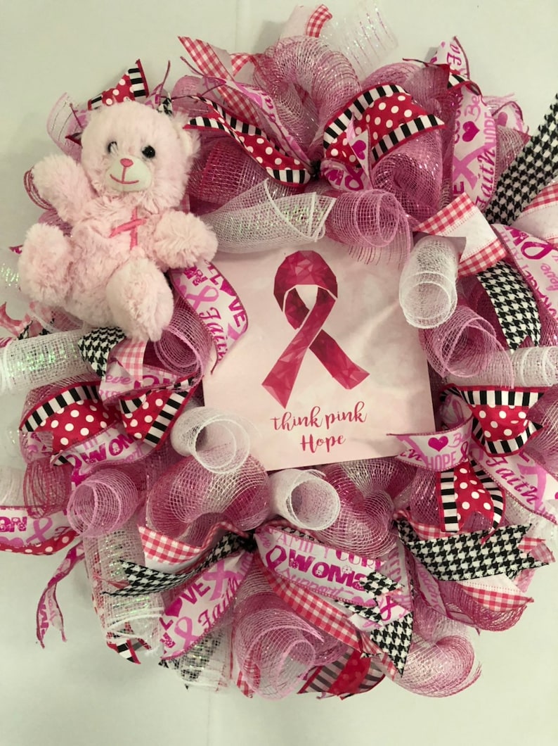 Think Pink Wreath Breast Cancer Awareness