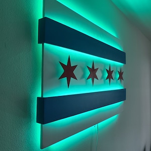 Chicago Flag LED Light Up Edition