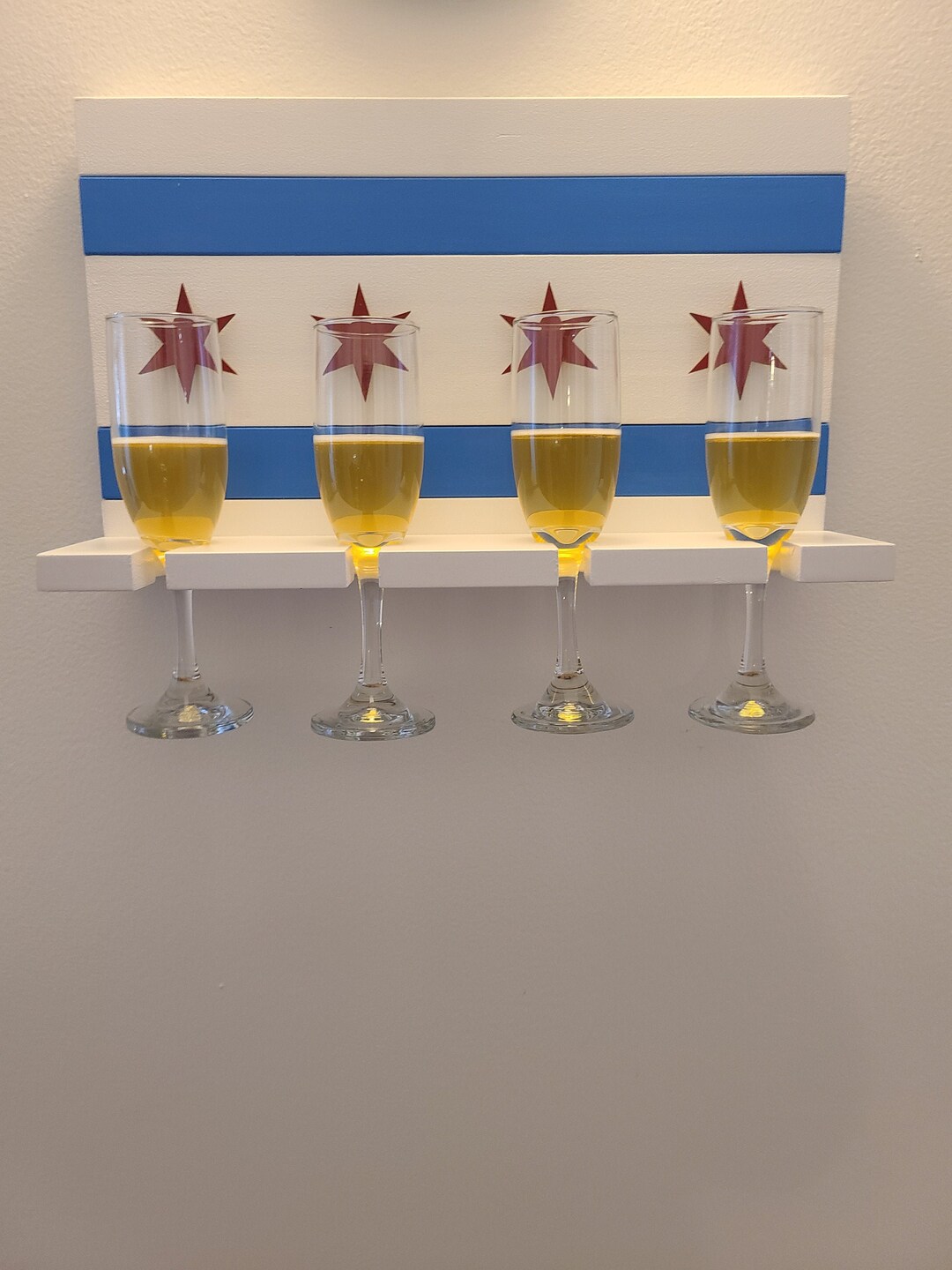 Chicago Flag Wine/martini Glass Holder Etsy