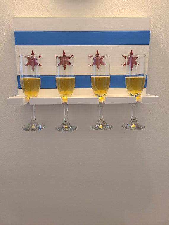 Chicago Flag Wine/martini Glass Holder 