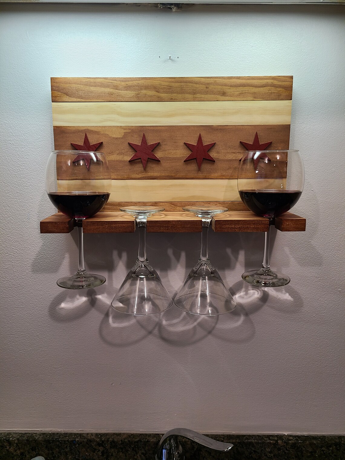 Chicago Flag Wine/martini Glass Holder Etsy