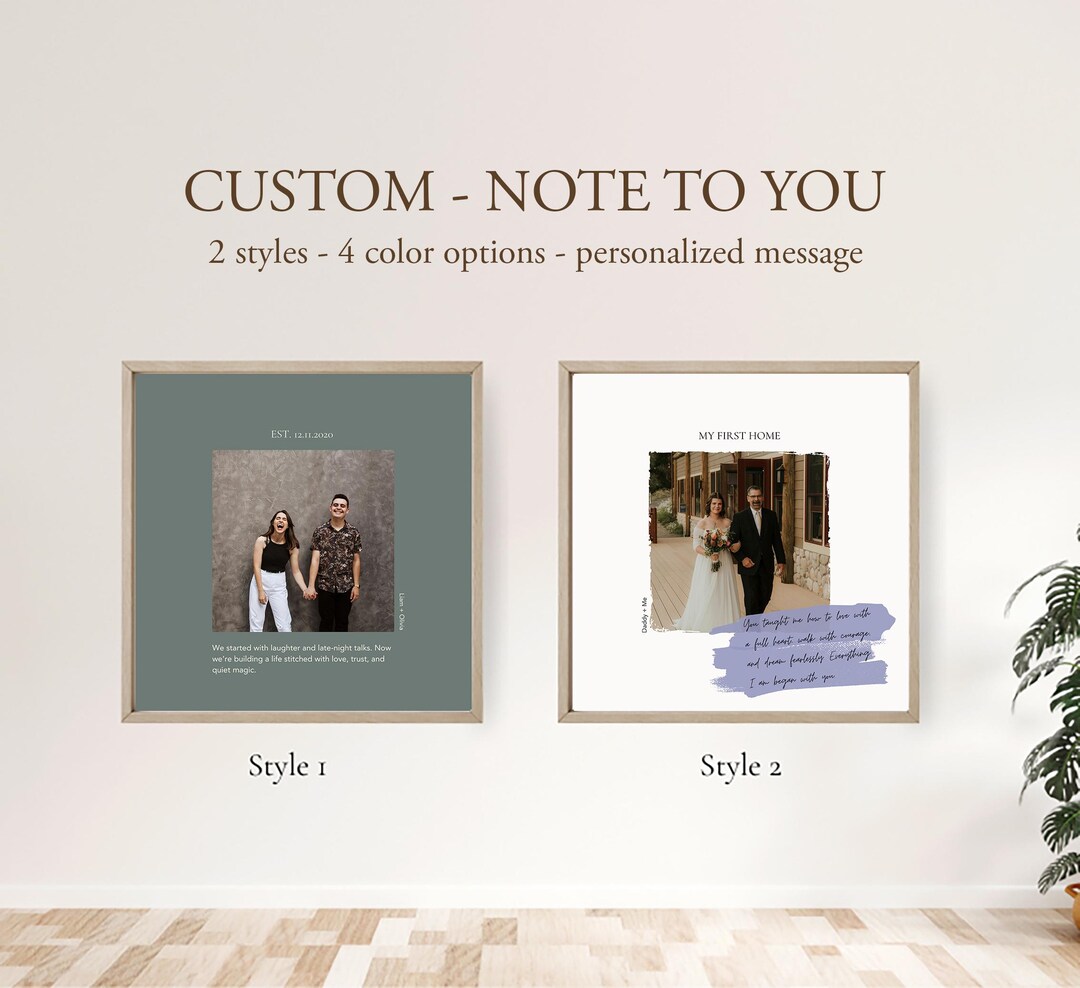 Personalized Note Sentiment Personalized Photo Note Art | Custom Message Print | Wedding Gift ...