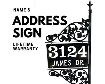 Driveway Marker Address Sign - Personalized Mothers Day Gift Reflective Street Home Address | Steel 60" Pole and Finial