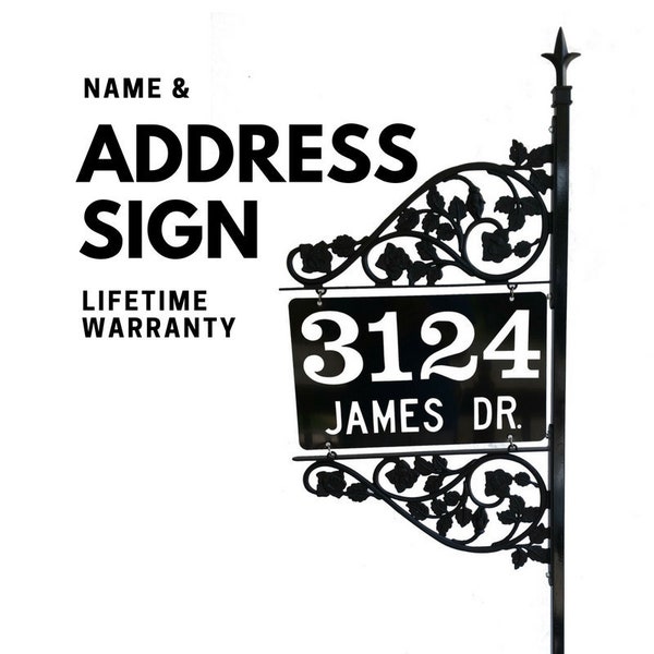 Driveway Marker Address Sign - Personalized Mothers Day Gift Reflective Street Home Address | Steel 60" Pole and Finial