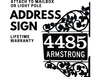 Mailbox Address Sign - Mothers Day Gift Reflective Double sided house numbers & name | Easily Attach to Mailbox or Light pole mount