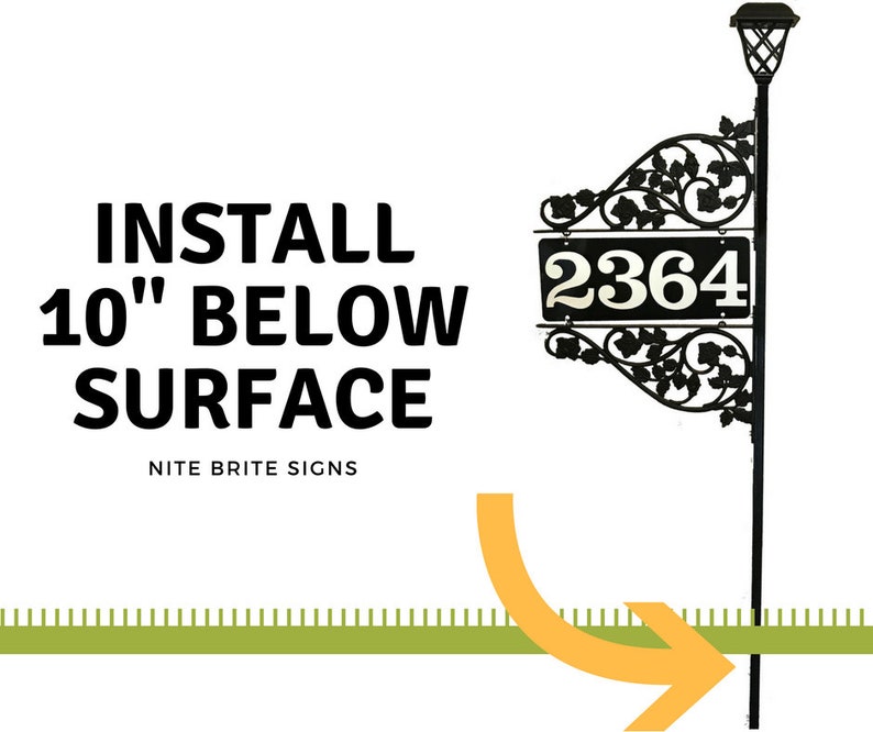 House Number Yard Sign Double Sided Address Reflective Metal Etsy