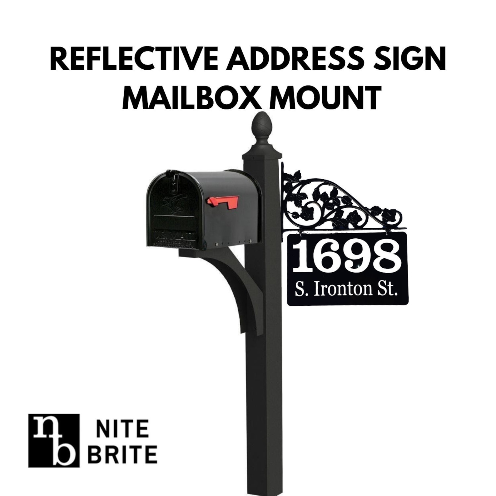 Mailbox address. Address sign.