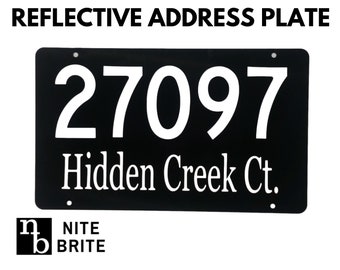 House Numbers Address Plaque - Personalized Reflective Address, Attach to House, Mailbox or Light pole mount