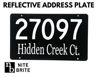 Placa reflectante para dirección: Placa personalizada con número de casa, de aluminio.