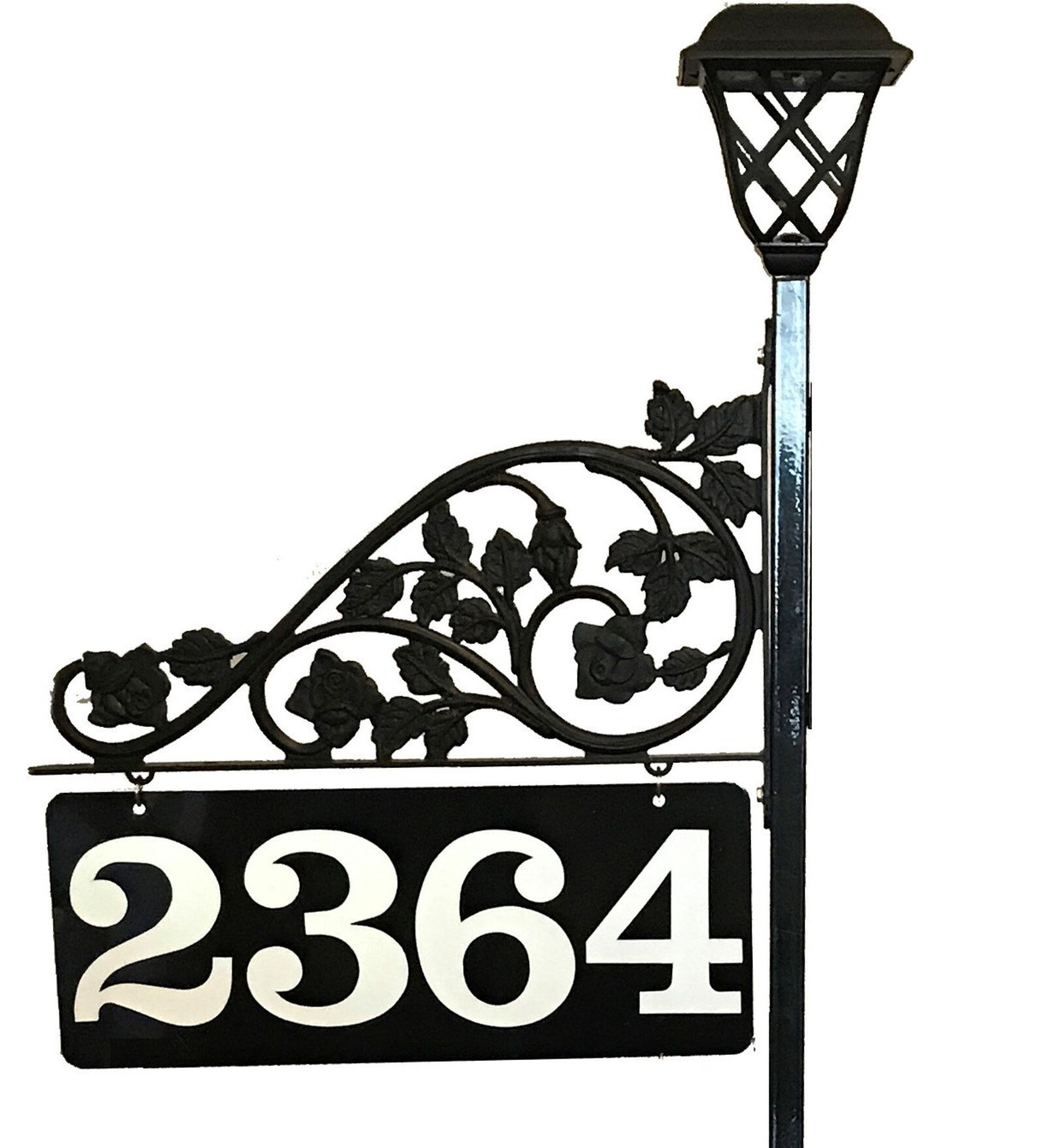 Double Sided Address Sign Solar Light With Pole Includes Etsy