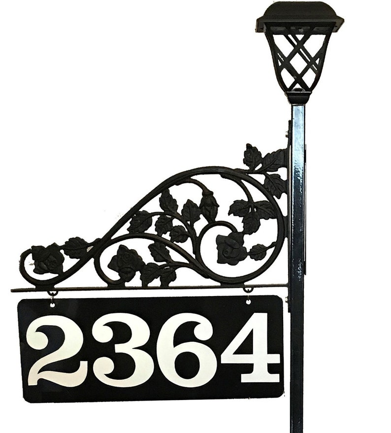 Double Sided Address Sign Solar Light With Pole Includes Etsy Sweden