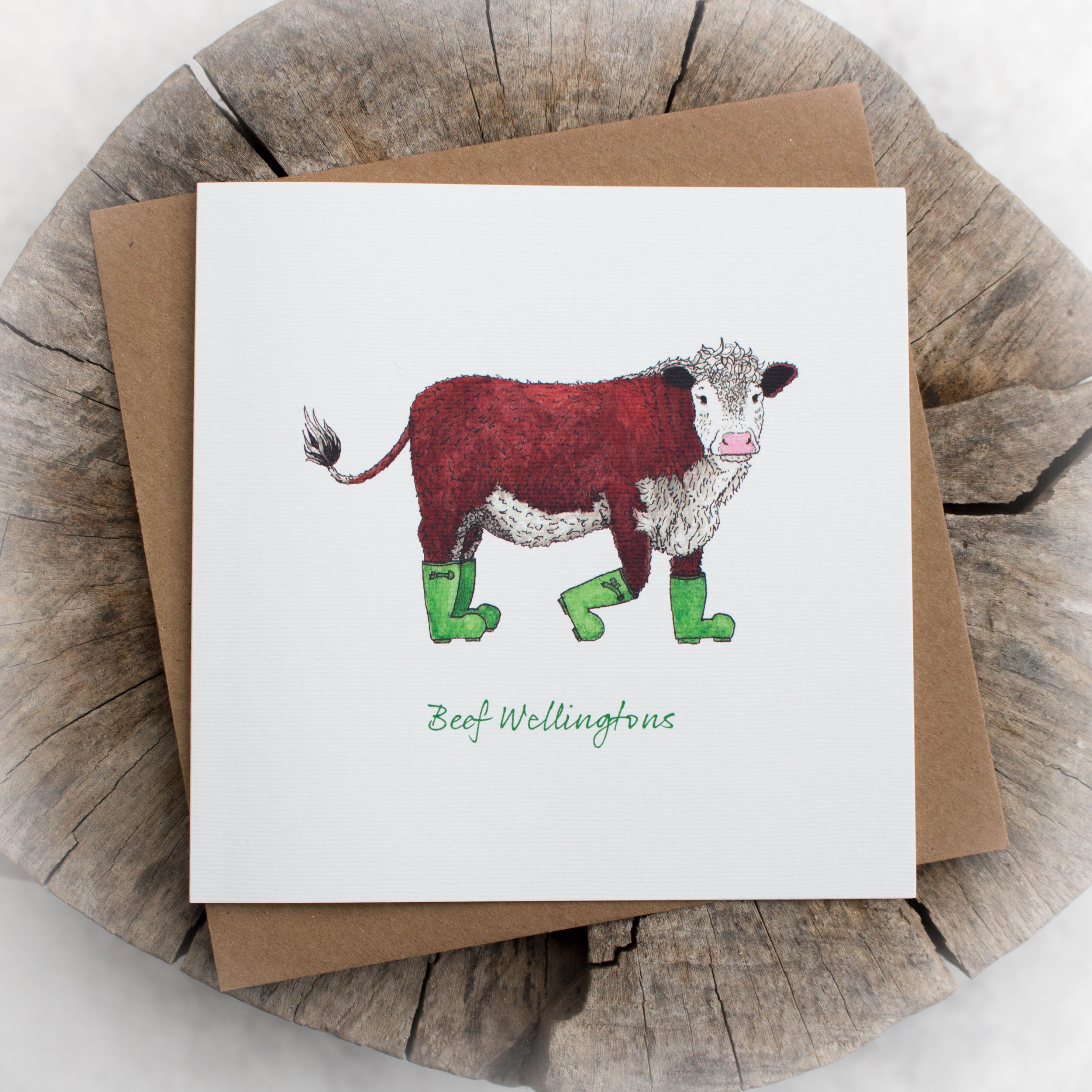 Beef Wellingtons Pun Greeting Card Note Card Cow Funny Etsy UK