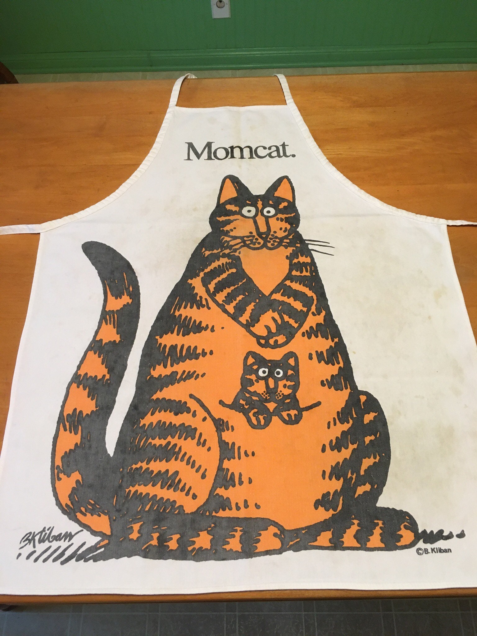 【お気にいる】 Kliban, B. Cat, Mom Apron, Cat Kliban Vintage Grill 1970's, エプロン・三角巾