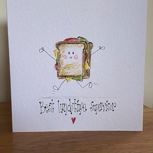 Desenhado à mão, o melhor supervisor de hora do almoço, senhora do jantar. Pode ser personalizado.