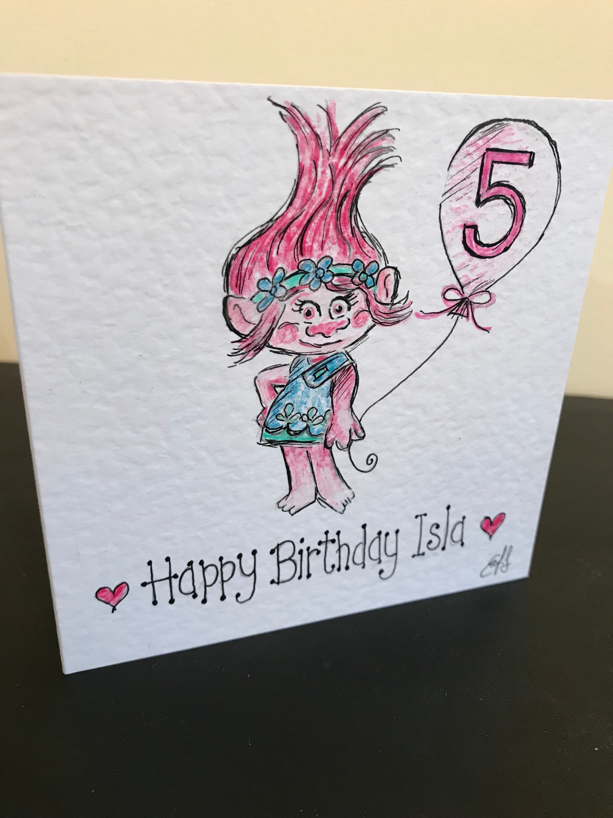 Trolls Geburtstagskarte Zum 8. Geburtstag – Offizielles Lizenzprodukt Mit Glitzer