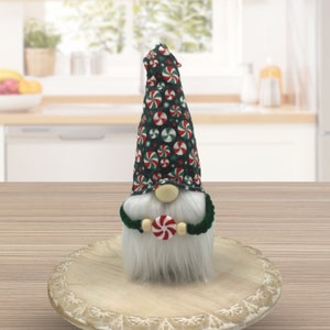 Peppermint Gnome / Holiday Tiered Tray Decor / Christmas Gnome Decorations