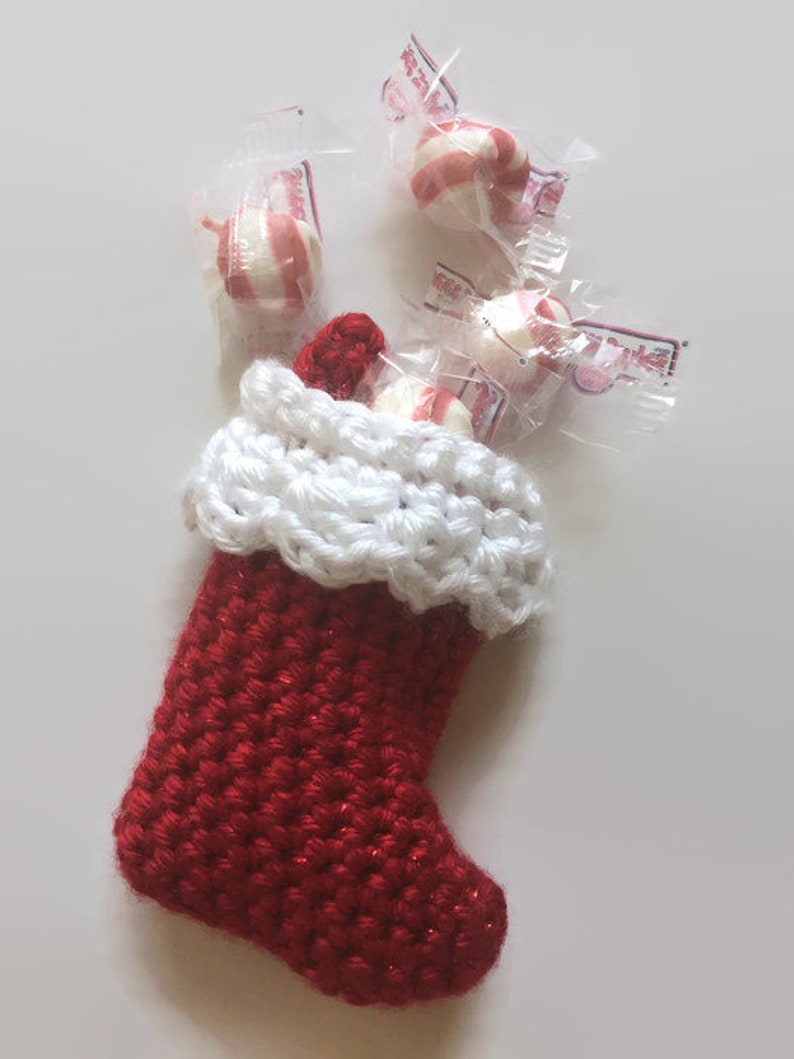 Crochet Pattern & Video Santa's Mini Christmas Stocking / Etsy
