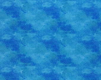 Light Blue Watercolor Fabric / Quilt Cotton / 100% Cotton Fabric / 44" wide bolt