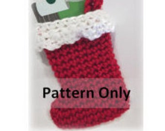 Crochet Pattern & Video Santa's Mini Christmas Stocking / Gift Card Holder / Silverware Holder / Ornament