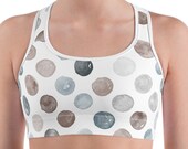 Women 39 s Teen 39 s sports bra yoga top Water Color Dot aqua clothes clothing gym exercise dance jogging running aerobics club activewear All-Ove
