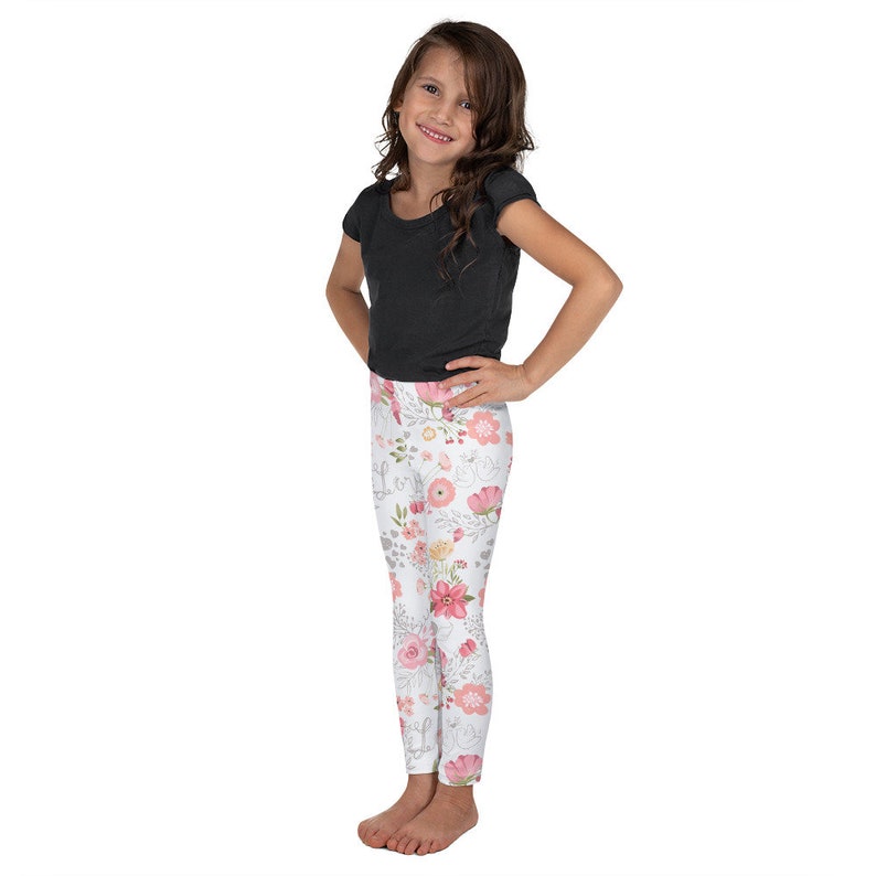 7 Leggings Tights Love Birds roses Rose Pink Floral Church School Clothes Christmas gift Birthday Present Kid/'s Toddler 2T