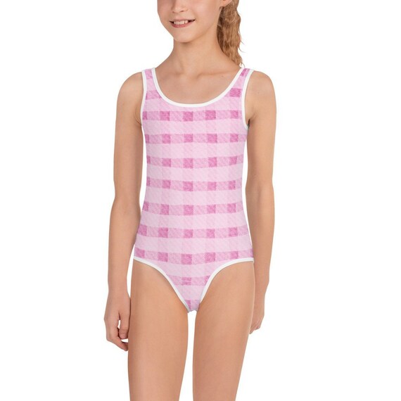 pink gingham bathing suit