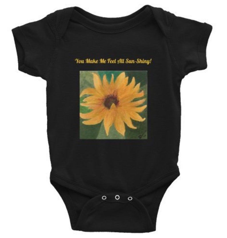 Baby bodysuit romper Onesie playsuit clothing clothes birthday present gift present birth newborn sunflower green quilt gift birthday