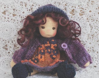Handmade Waldorf Doll (6.5") - Knitted Wool Outfit