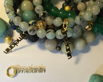 Gold melanin charm for bracelet, earrings, beaded bracelet, cabochon, Black Love, Black Girl Magic, Black Owned Business