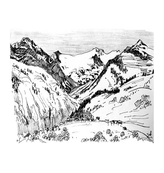 Haus Dekor Deutschland Alpen Berge Landschaft Schwarz Und Etsy